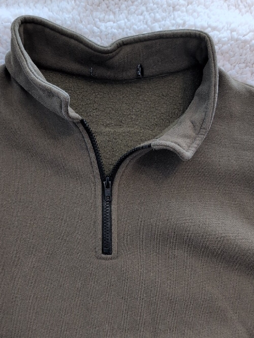 Olive Half-Zip Fleece Sweater - Picture 2 of 3